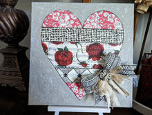 Load image into Gallery viewer, Art Canvas, 12" Patchwork Hearts Collection