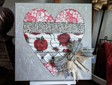Load image into Gallery viewer, Art Canvas, 12" Patchwork Hearts Collection