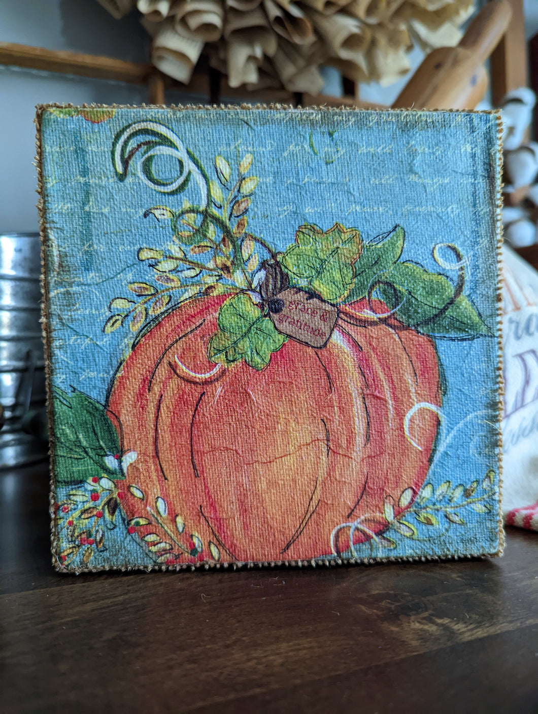 Art canvas, Grace and Gratitude Pumpkin