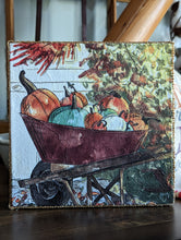 Load image into Gallery viewer, Art canvas, Barrel Full of Pumpkins
